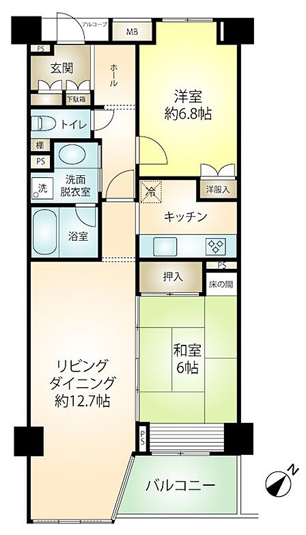 2LDK 間取り