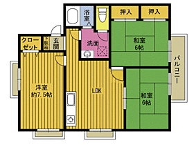 セジュ－ルル－チェ 203 ｜ 大分県別府市実相寺（賃貸アパート3LDK・2階・62.00㎡） その2