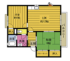 メゾン荘園 B201 ｜ 大分県別府市荘園（賃貸アパート2LDK・2階・54.00㎡） その2