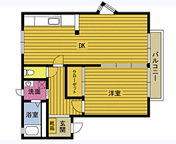 西法寺坂ハイツＢ棟 B202 ｜ 大分県別府市馬場（賃貸アパート1LDK・2階・40.00㎡） その2