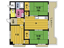 第2若草ビル 3DKの間取図画像