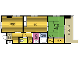 ハイツエレガンス 2DKの間取図画像