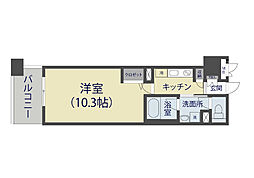 ロイヤルメドゥ北戸田 1Kの間取図画像