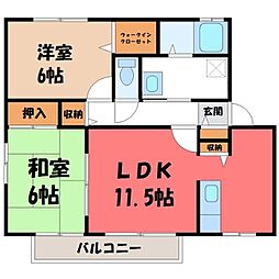 ヴェル・ソールA 2LDKの間取図画像