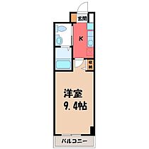 栃木県宇都宮市砥上町（賃貸マンション1K・3階・25.48㎡） その2