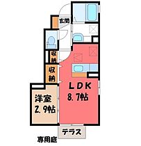 ウィット SW  ｜ 栃木県宇都宮市上野町（賃貸アパート1LDK・1階・30.73㎡） その2