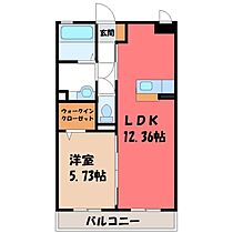 ジュールフェリエ  ｜ 栃木県宇都宮市下岡本町（賃貸マンション1LDK・2階・43.74㎡） その2