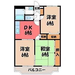 サンライズマンション 3DKの間取図画像