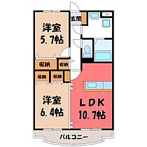 プリムヴェール B棟  ｜ 栃木県真岡市熊倉町（賃貸マンション2LDK・3階・55.51㎡） その2