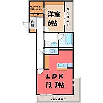 栃木県宇都宮市西大寛1丁目（賃貸マンション1LDK・3階・35.30㎡） その2