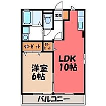 ザ・ガーラ  ｜ 栃木県宇都宮市中岡本町（賃貸アパート1LDK・1階・40.33㎡） その2