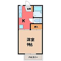 栃木県宇都宮市御幸ケ原町（賃貸アパート1K・2階・24.71㎡） その2