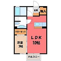 栃木県下野市石橋（賃貸アパート1LDK・1階・33.26㎡） その2