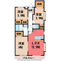 栃木県塩谷郡高根沢町大字宝積寺（賃貸マンション3LDK・2階・70.60㎡） その2