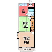 松原ハイツ  ｜ 栃木県宇都宮市松原3丁目（賃貸マンション2K・3階・44.53㎡） その2