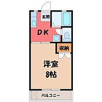 栃木県宇都宮市下岡本町（賃貸アパート1DK・1階・24.84㎡） その2