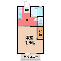 フラッツM  ｜ 栃木県宇都宮市竹林町（賃貸アパート1K・1階・23.18㎡） その2