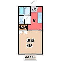 栃木県宇都宮市下栗1丁目（賃貸アパート1K・2階・26.93㎡） その2