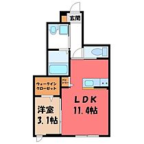 栃木県宇都宮市江曽島町（賃貸アパート1LDK・1階・39.26㎡） その2