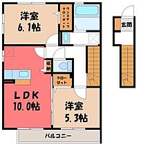 栃木県鹿沼市栄町3丁目（賃貸アパート2LDK・2階・57.80㎡） その2