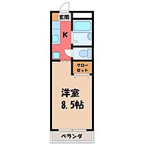 栃木県宇都宮市山本1丁目（賃貸マンション1K・1階・22.68㎡） その2