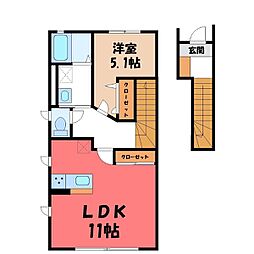 Rio平松 1LDKの間取図画像