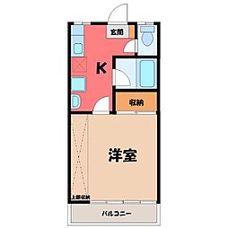 ハイム大井 1Kの間取図画像