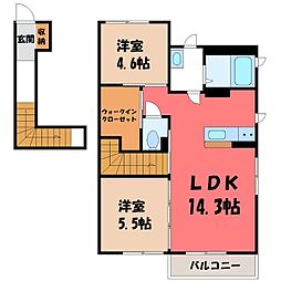 JR東北本線 宇都宮駅 バス25分 上三川北小下車 徒歩5分 2階/-