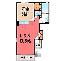 サザン・クロス 1LDKの間取図画像