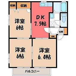 ディアス・マスブチD 3DKの間取図画像