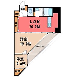 松ヶ峰テラス 2LDKの間取図画像
