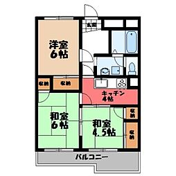 高木マンション 3Kの間取図画像