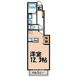 ブリアンハイムB ワンルームの間取図画像
