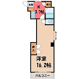 稲葉ビル 1Kの間取図画像