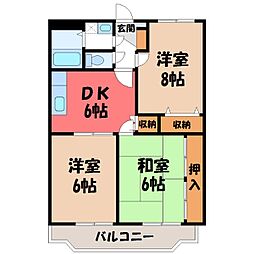 JR東北本線 宝積寺駅 徒歩7分 2階/-