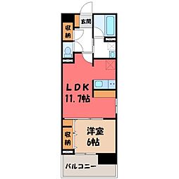 S-FORT宇都宮 1LDKの間取図画像