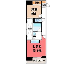 S-FORT宇都宮 1LDKの間取図画像