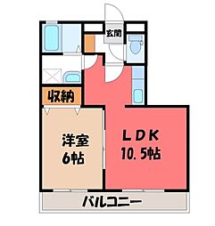 プランドール 1LDKの間取図画像