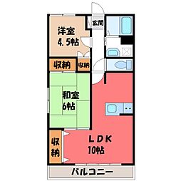 さくらハイツ 2LDKの間取図画像