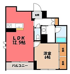 ハルニレガーデン 1LDKの間取図画像