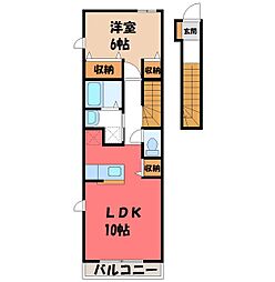プロムナード2A 1LDKの間取図画像