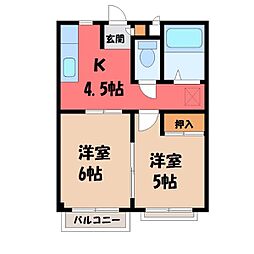 レジデンス下栗 2Kの間取図画像