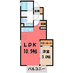 JR東北本線 雀宮駅 徒歩17分 1階/-