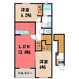 アン・ボヌールB 2LDKの間取図画像