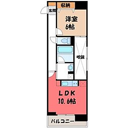 S-FORT宇都宮 1LDKの間取図画像