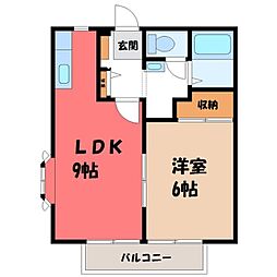 サンライフ東菓 1LDKの間取図画像