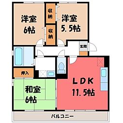 パルティール・ハイツ 3LDKの間取図画像