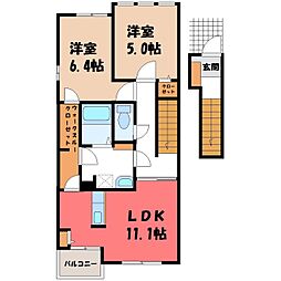 ビオラ・ソレアード 2LDKの間取図画像