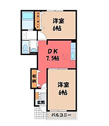 パークリアレジデンスA 2DKの間取図画像