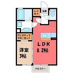 サン・メゾン大平A 1LDKの間取図画像